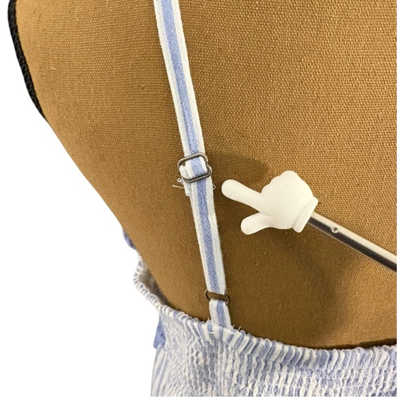 SO Blue Crochet Striped Sundress Womens L. White Blue Coastal Grandma Runs Small - Picture 13 of 13